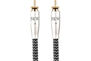 SKW High-End WG Series RCA-to-RCA Digital Coaxial Subwoofer Cable - Premium Hi-Fi Audio Interconnect for Precision Bass Transmission 4.9ft/1.5M
