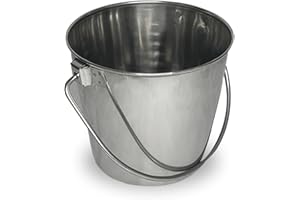 Advance Pet Products Heavy Stainless Steel Round Bucket, 6 Quart