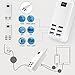 SQDeal 6 Ports Portable USB Hub Desktop US Plug Wall Charger AC Power Adapter Slots Charging Extension Socket Outlet With Cable