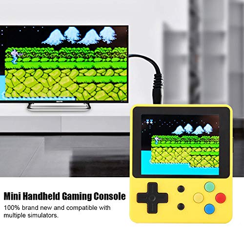 Mini Handheld Game Console, 2.6 Inch HD Screen Classic Games Retro Games Player Compatible with for GBA/GBC/GB/FC/SFC/NEOGEO/CPS/PS1/ATARI(Yellow) - Thumbnail 3
