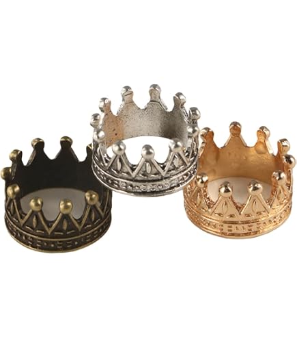 12 Pcs Dollhouse Mini Crown Metal Mini Doll Crown Gold&Silver Tiny...