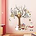 Magtimes Santa Claus Owls Christmas Tree Gifts Wall Stickers,Snowflake Bell wall decals Removable Wall Stickers for Kids DIY Home Decorations Decor (Christmas & New Year)