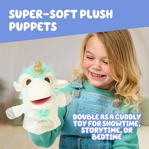 Bluey Unicorse and Bob Bilby Plush Puppet Pack of 2, 8-9”, Soft, Animal Puppets Made for Little Hands, Cuddly Puppets for Kids Ages 3+