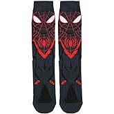 Grand Clothing Outlet Super Hero Comic Miles Into The Spider Verse Character 360 Crew Socks