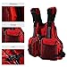 Kayaking Fishing Life Jacket Watersports Life Jacket with Multi-Pockets whistle and Reflective Stripe ( Color : Red )