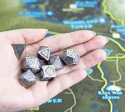 DND Metal Dice Set with Dragon Totem Metal Gife
