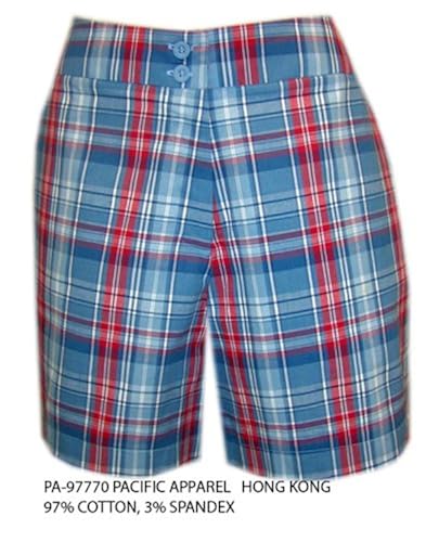 Pacific Apparel Women's Plus Size Plaid Shorts in Oman Whizz Casual