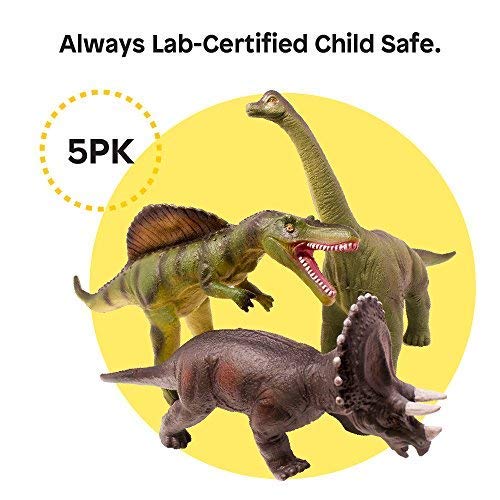 Boley 5 Piece Jumbo Dinosaur Set - Kids, Children, Toddlers Highly Detailed, Realistic Toy Set for Dinosaur Lovers - Perfect for Party Favors, Birthday Gifts, and More