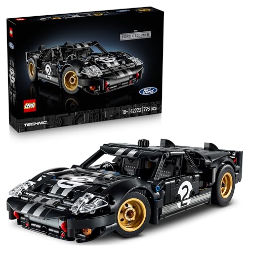 Technic 1966 Ford GT40 MKII Rennwagen - Bauset für Erwachsene - Modellauto zum Sammeln mit Lenkung und V8-Motor - Rennauto zum Ausstellen und Spielen - Geschenk für Männer und Frauen - 42223