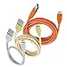 USB Cable, iOrange-E 3 Pack Micro USB Cable Braided, High Speed Charge and Data Sync for Samsung Galaxy S6, Note 5, HTC One M8, M9 and More Android Cable (Silver, Gold, Orange)