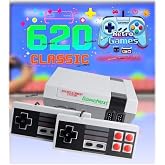 GameNext Retro Game Console with 620 Built-in Games, Classic Video Game Console with 2 Wired Controllers, Plug and Play Retro Gaming System with AV Output for TV