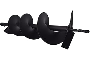 TINVHY 6-in Earth Auger Drill Bit, Garden Plant Flower Auger Rapid Planter Compatible Gas Powered Post Fence Hole Digger with 3/4 Shaft