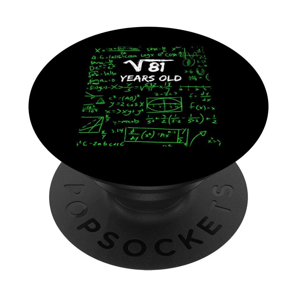 Square Root of 81 | 9th Birthday 9 Years Old Gift PopSockets Adhesive PopGrip