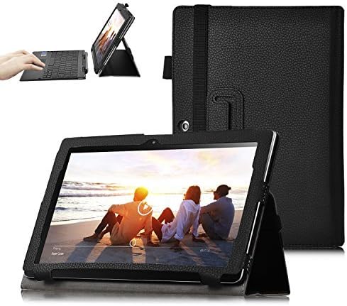 iBetter Lenovo Miix 310 10.1 inches Case, Leather Keyboard Portfolio Stand Cover Case for Lenovo Miix 310,Black