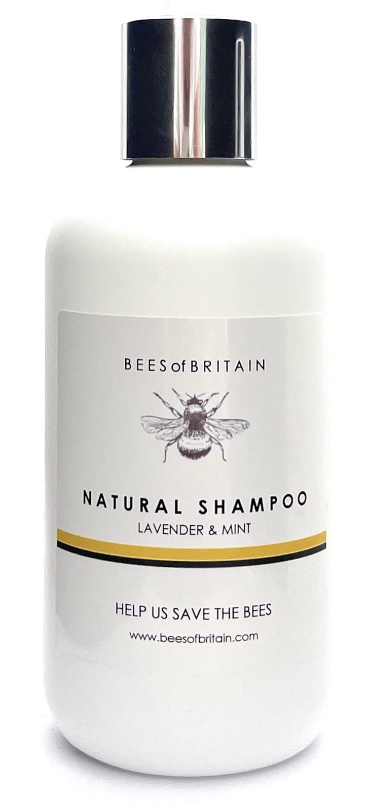 BEES of BRITAIN Lavender & Mint Shampoo – pH 5.5 Balanced for Sensitive Scalps – 99% Natural Origin – Soothing & Cooling Botanical Hair Wash – Strengthening & Refreshing – Vegan – UK Made – 250ml