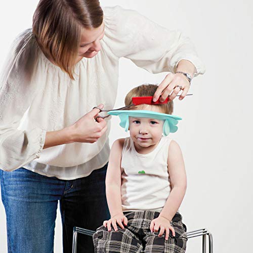 Baby Shower Cap KATOOM Shampoo Shower Cap Bathing Protector Wash Hair Shield Adjustable Visor Hat with Ear Protection for Toddler Kids Children (Blue) - Thumbnail 3
