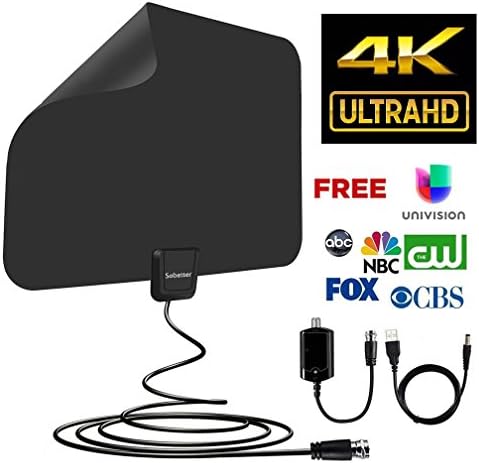 HD TV Antenna 65Miles Range Compatible 4K 1080P Free TV Channels Powerful Detachable Amplifier Signal Booster,Longer Coax Cable