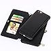 iPhone 7 Plus Case, Itrendz 12 Card Holder Pro - [Zipper Cash Storage] Premium Button PU Leather Wallet Case Cover With Detachable Magnetic Hard Case For iPhone 7 Plus (5.5 Inch), Black