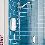Aqualisa Aquastream Thermo Mixer Shower Adjustable Head White Chrome Low view 3