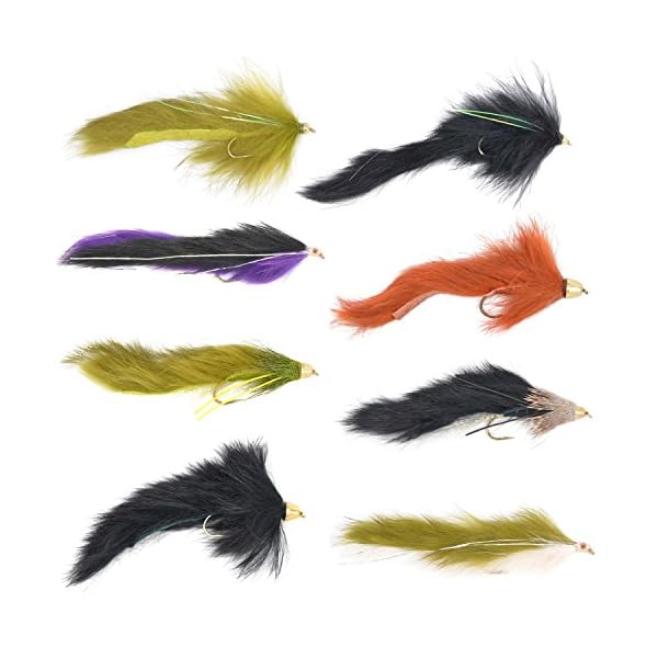 The-Fly-Fishing-Place-Slumpbuster-Bouface-and-Bunny-Streamer-Flies-Collection-Set-of-8-Big-Bass-and-Trout-Fly-Fishing-Flies-Hook-Size-4
