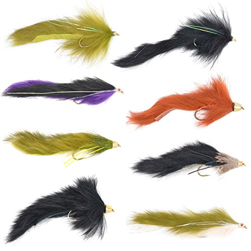 The Fly Fishing Place Slumpbuster Bouface Bunny Streamer Flies Collection – Set of 8 Big Bass and Trout Cone Head and…