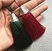 Babycola's Mum 18 Colors 10pcs Silky Handmade (2.4'') Soft Fiber Tassels with Antique Silver Cap((Mixed Randomly)