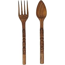 金色の鍔7点セット 木製フレーム Amazon.com: Zeckos Hand-Carved Brown Wood Tiki Design Spoon
