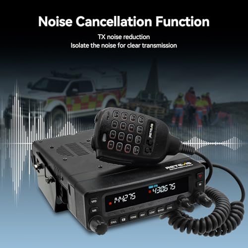 Retevis MA1 Amateur Radio Station, 50W Amateur Radio with Detachable Control Panel, Multi-Band Repeater, 2m/70cm/FM/AM, 800 Channels, Mobile Transceiver for Trucks, Amateur Events (1 Piece)