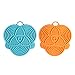 Kichwit Silicone Scrubbers Kitchen Sponges for Dishes Scratch Free Antibacterial Dish Sponges Multi-purpose Cleaning Sponges Stink Free Food Grade BPA Free, 2 Pack (Blue & Orange)