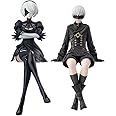 Gluckhapi 2Pcs 2B & 9S Figure No.2 Type B/No.9 Type S Sitting Position Model PVC Anime Statue Desktop Decoration Gift