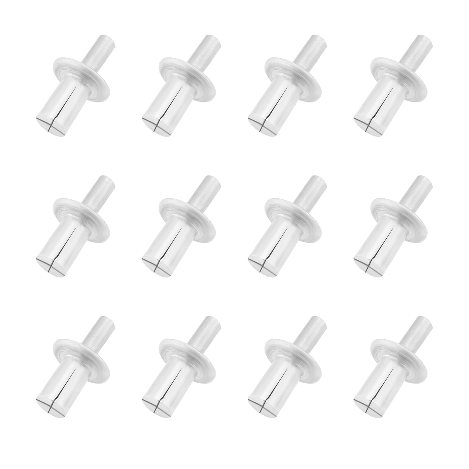 ECSiNG 50Pcs 6.4 x 4mm Aluminum Drive Rivets Blind Drive Rivet, Rivets Kit Round Head Aluminum Core Rivets for Fixing Metal Plastic Wood and Other Materials