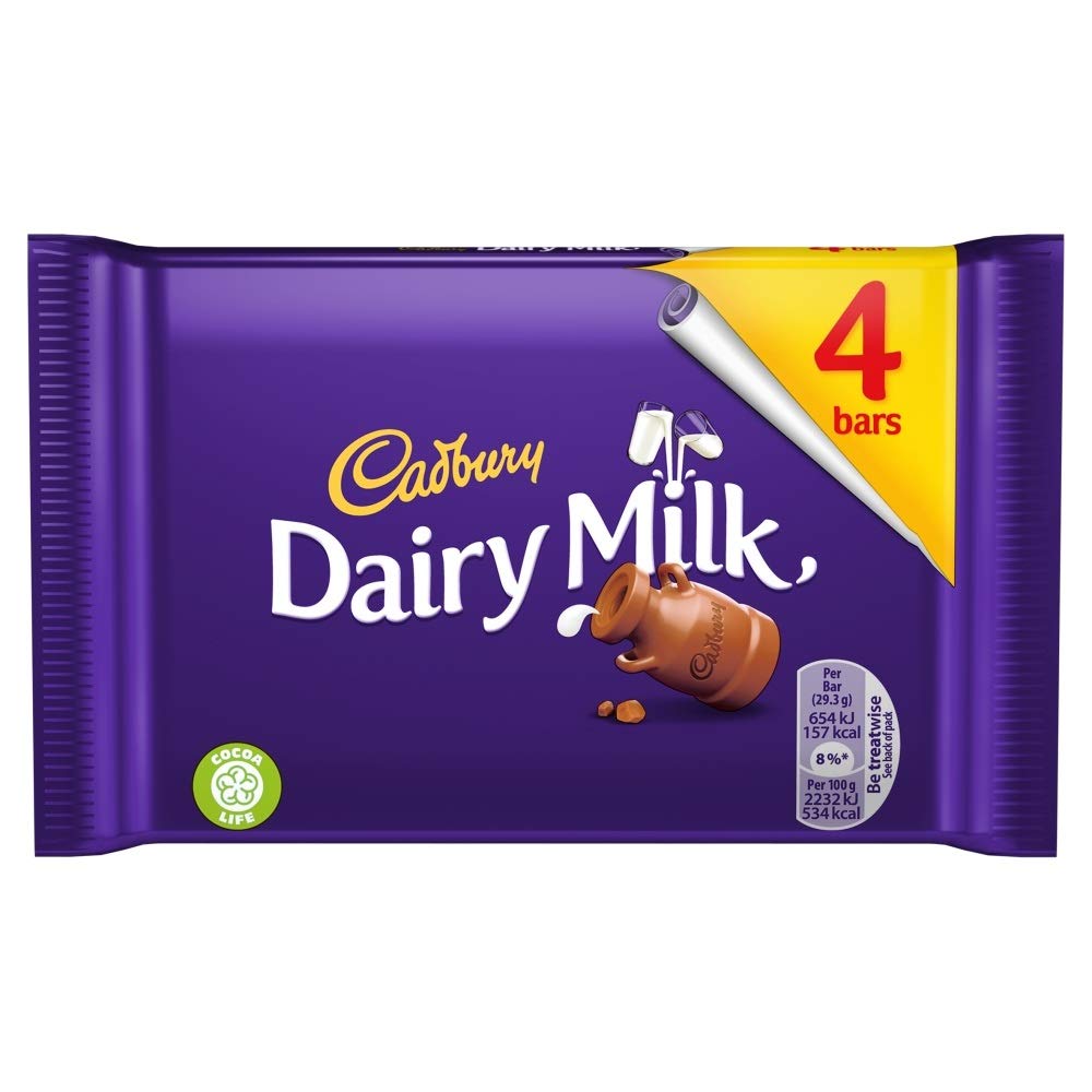 Cadbury Dairy Milk 4pk 117.2g Grocery & Gourmet Food