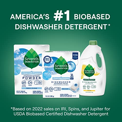 Seventh Generation Dishwasher Detergent Packs for sparkling dishes Free