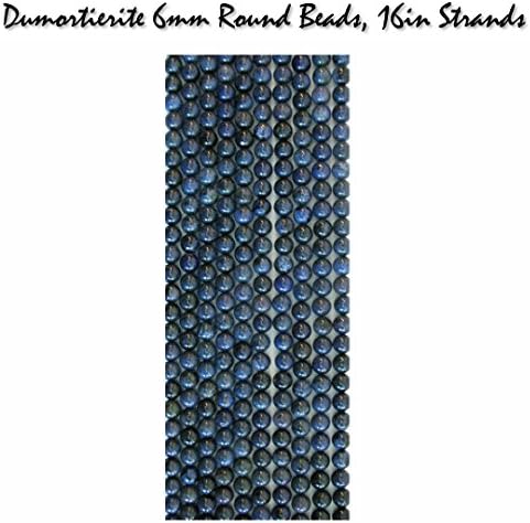 RARE Genuine Dumortierite 6mm Round Gemstone Beads, 16 inch Strand for Jewelry Making