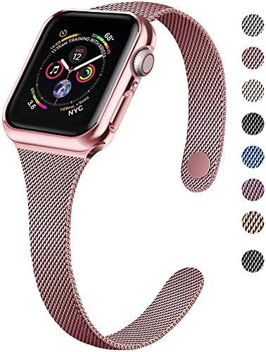 Compatible for Apple Watch Band 42mm 38mm 44mm 40mm, iWatch Bands Milanese Loop Replacement for Series 4 3 2 1