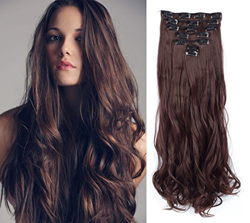 Nayoo curly full head clip in synthetic hair extensions for women…