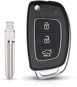 Carcasa de Llave de Coche, Funda abatible de 3 Botones con Tapa remota