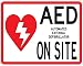 StickerTalk AED on Site Vinyl Sticker, 5 inches by 4 inches