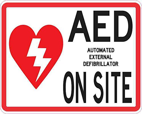 StickerTalk AED on Site Vinyl Sticker, 5 inches by 4 inches