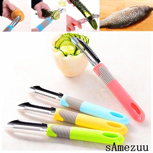 Multifunctional Vegetable Peeler,Vibola 1PCS Eco-Friendly Non-Slip Handles Kitchen Tool for Apple Pear Kiwifruit Carrot Slicers Peelers (Random Color)