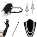 BABEYOND 1920s Flapper Accessories Set Gatsby Costume Accessories 20s Flapper Headband Pearl Necklace Gloves Cigarette Holder (Set-22)