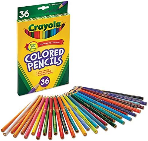 Pack of Crayola colored pencils in a cannon woodcase, featuring easy laydown and vibrant colors.
