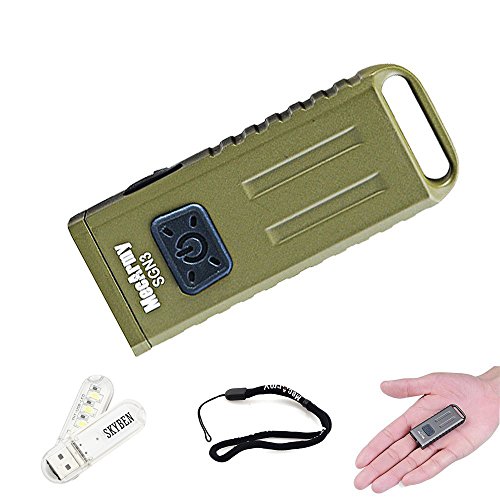 MecArmy SGN3 160 Lumens CREE XP-G2 LED USB Rechargeable Keychain Flashlight with UV and Red LEDs EDC Mini Micro Sized Flashlight with SKYBEN USB Light (Green)