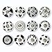 KnobKnob Set of 12 Handmade Ceramic Knobs | 3 Colour Design Ceramic Cabinet Knobs | Drawer Pulls for Home, Kitchen, Bathroom or Office | Drawer Knobs Come with Wrench, Screw Cap & Extra Screws (Black)