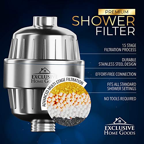 Shower Head and 15 Stage Shower Filter Filtered Shower Head Combo