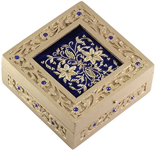 *now on reduced price* souvnear 6” blue jewelry box zari decora…
