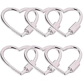 6 pcs 30mm Heart Shape Carabiner Aluminum Ring Keychain Carabiner Bulk Hook Bag for Camping Hiking Fishing Travel Dog Leash by