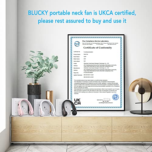 Portable Neck Fan, 5200mAh Bladeless Neck Fan 4 Speeds Adjustment with Digital Display, USB Rechargeable Neck Fans for Women and Men, Great for Home Office Camping Hiking (Pink)