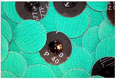 Car Builder Supply QC Type R Grinding Sanding Disc 3 inch 40 Grit Premium Zirconia Green (ZA) 25pc