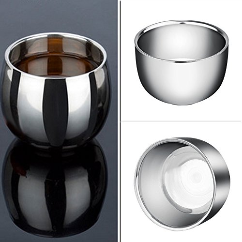 Globeagle Double Layer Soap Cup Heat Insulation Smooth Shaving Mug Bowl (200ML)